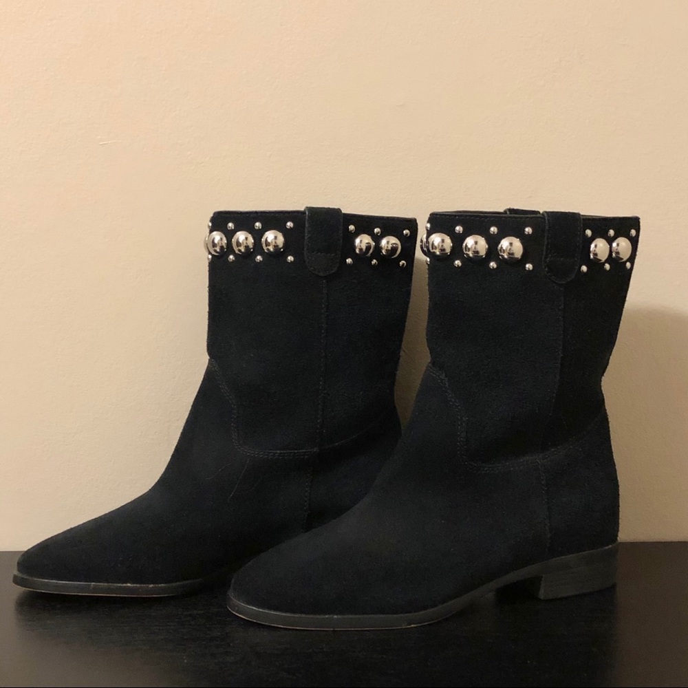 Michael Kors”Hayes”Sphere Stud Suede Booties-5.5 - Picture 10 of 12